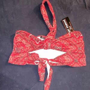 Almost Famous Red Bandana Crop Top